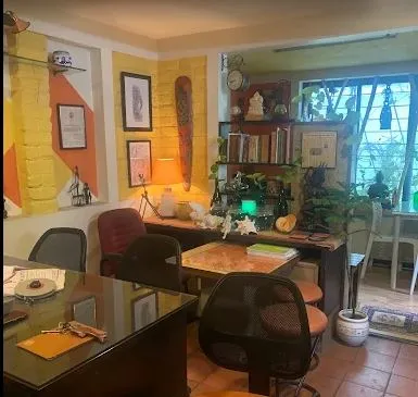 Eclectic Home Office / Study Room Study Room / Bedroom Desk and Decor 