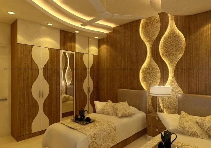 Bedroom with Arched Terracotta Channel-Tufted Headboard Wall Modern Bedroom Desk and Decor 
