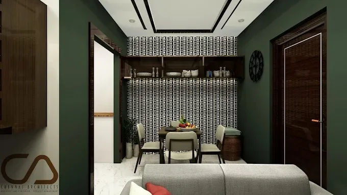 Living Room with Wooden False Ceiling & Stone Cladding TV Wall Modern Living Room Designs Desk and Decor 