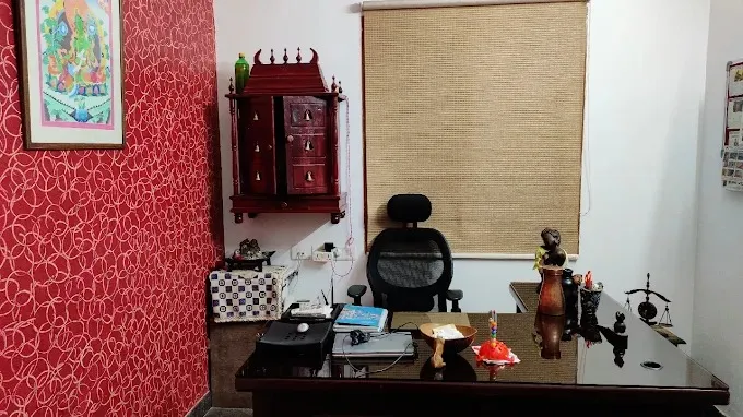 Office Storage Room with Wood-Finish Filing Cabinets & Reception Counter Modern Office Designs Desk and Decor 