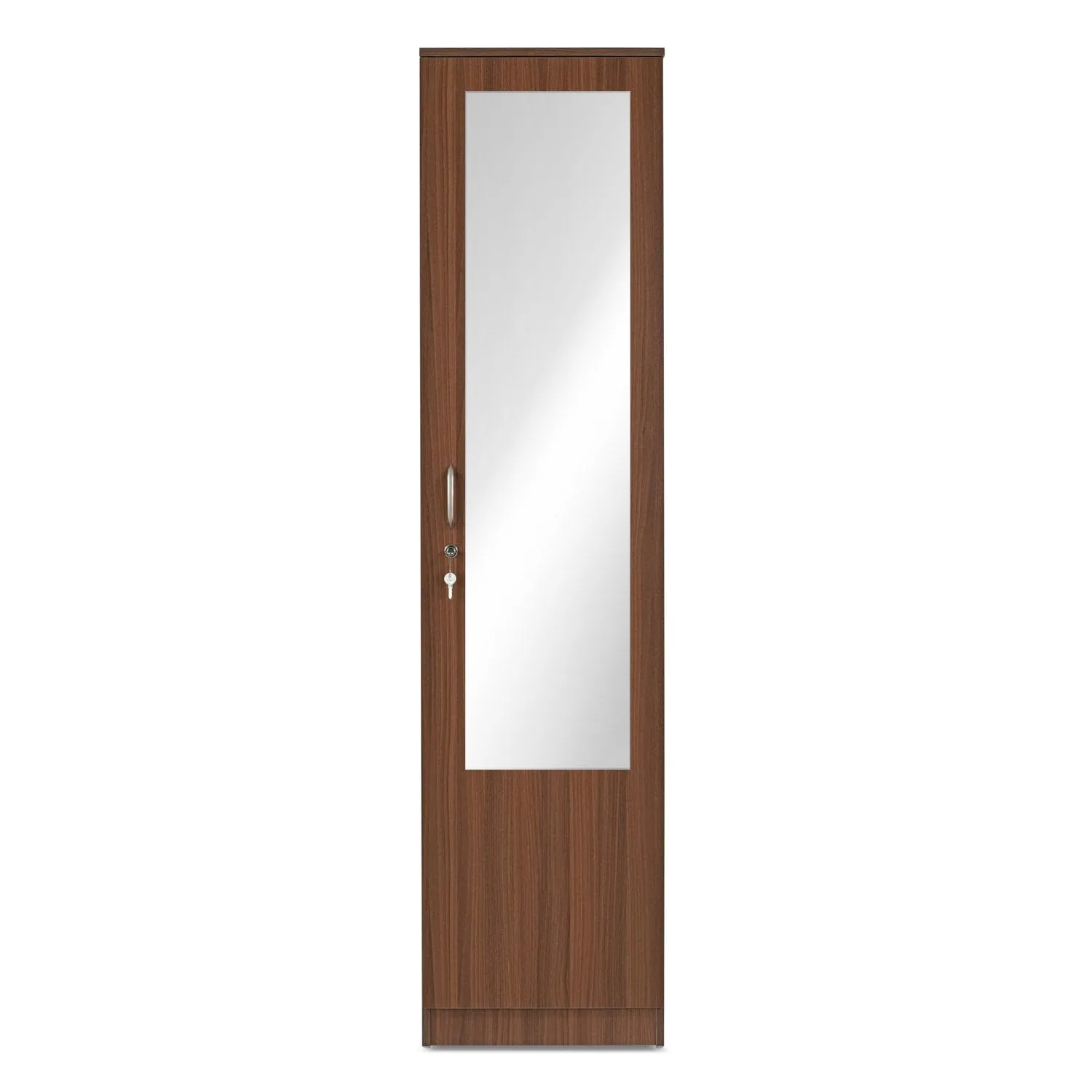 Joyce 1 Door Wooden Wardrobe with Mirror for Bedroom Mirror Wardrobes Desk and Decor 