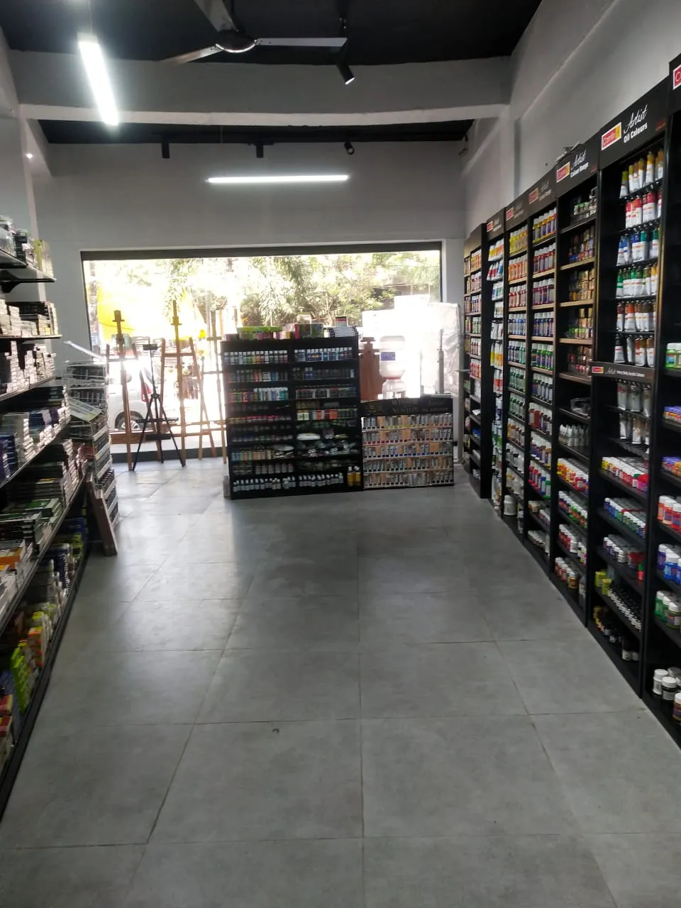 Retail Stationery Store with Aisle Display Racks Supermarket Design Desk and Decor 