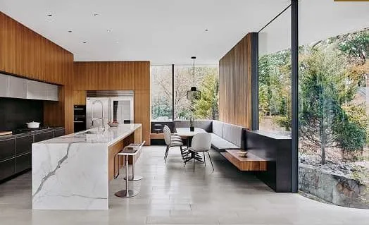 Modern Open-Plan Modular Kitchen with Island Open Kitchen Desk and Decor 