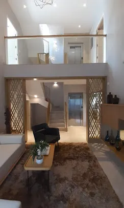 Modern Living Room Set with Tan Leather Sofa & Wooden Wall Storage Unit Modern Living Room Designs Desk and Decor 