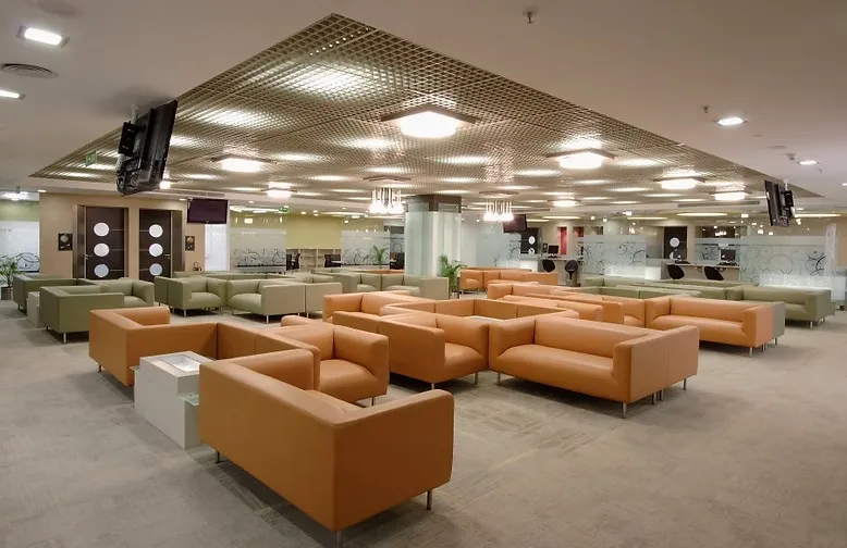 Commercial – AirportAirline Business Class Lounge CorporateBank Waiting Lounge Area Modern Office Designs Desk and Decor 