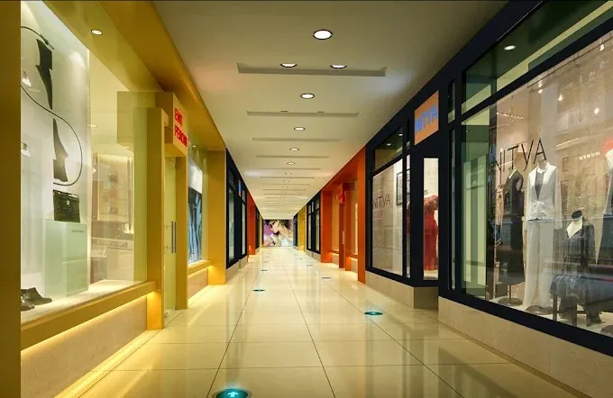 Commercial Shopping Mall Corridor / Retail Arcade Passage Mall Corridor / Retail Arcade Passage Desk and Decor 