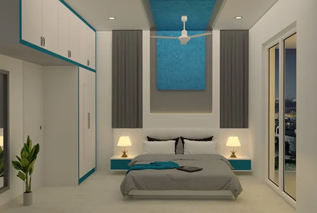 Bedroom with Study/Work Nook (Concept Render) Modern Bedroom Desk and Decor 