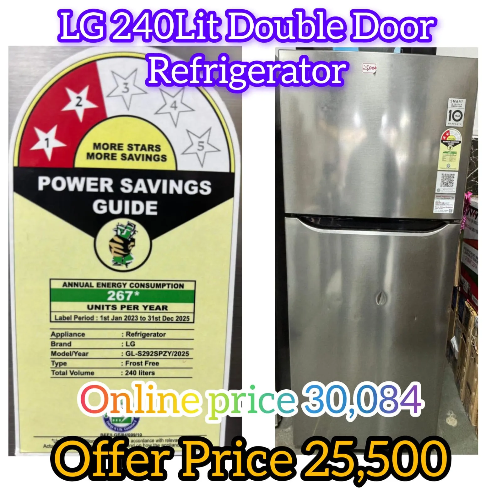 Refrigirator LG - 240 LTR - DD Refrigerators Desk and Decor 
