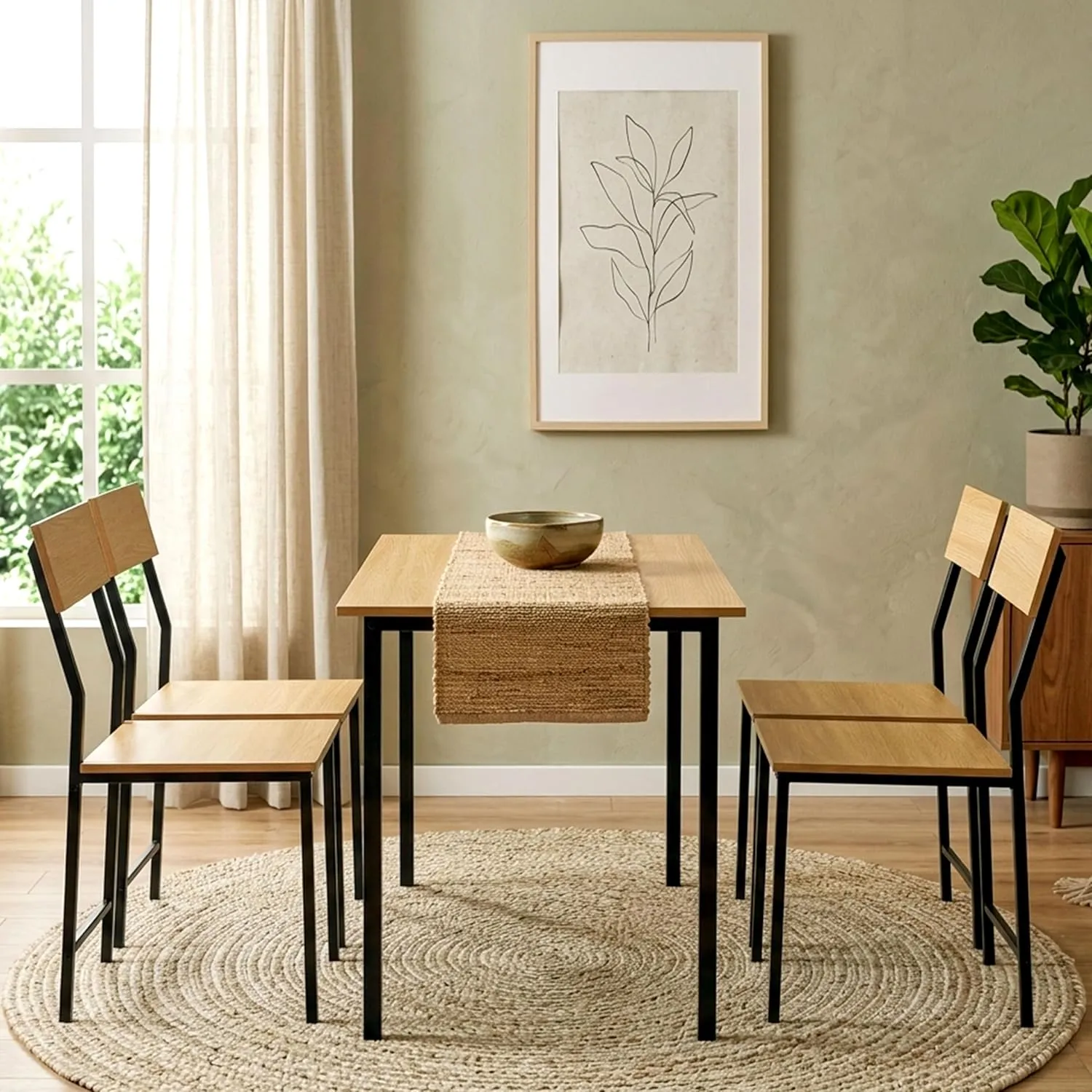 Dining Table Set of 4, 4 Seater Dining Table with Chairs 4 Seater Dining Tables Desk and Decor 
