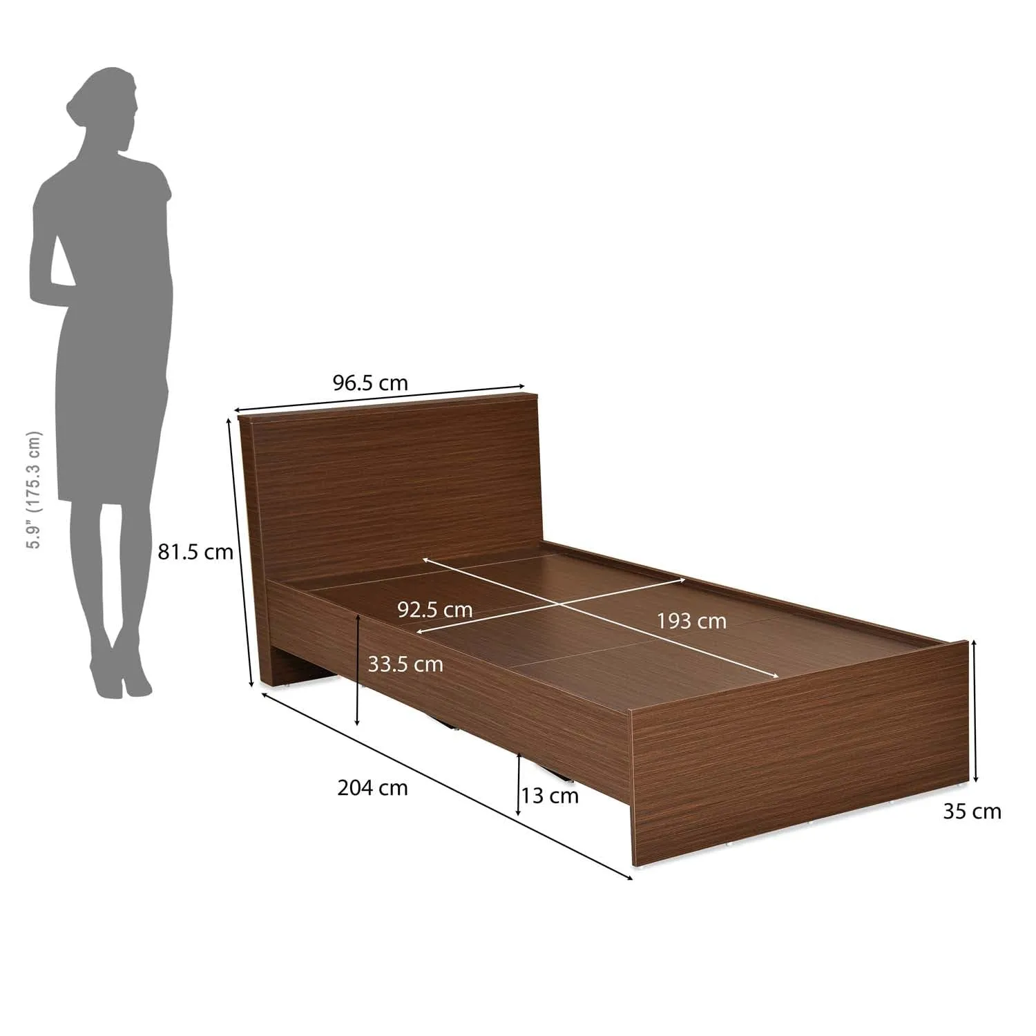 Wooden Single Bed Without Storage Single Beds Desk and Decor 