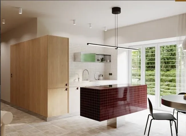 Modern Open-Plan Modular Kitchen with Island Open Kitchen Desk and Decor 