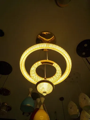 Modern Black & Gold Crystal Ring Chandelier Chandeliers Desk and Decor 