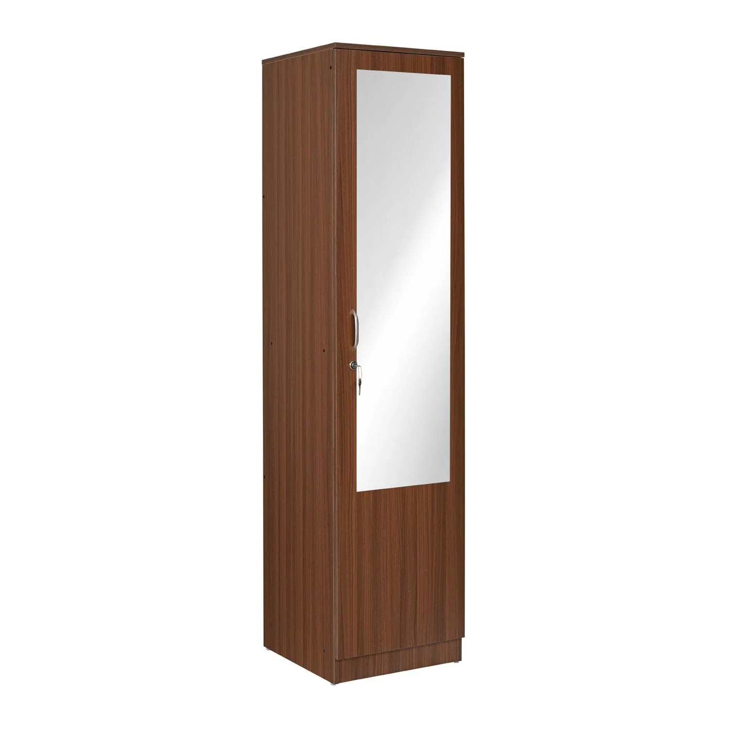 Joyce 1 Door Wooden Wardrobe with Mirror for Bedroom Mirror Wardrobes Desk and Decor 
