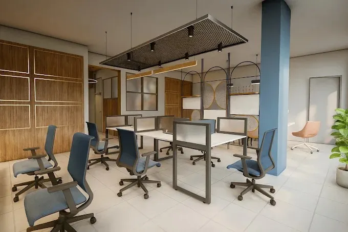 Open-Plan Office WorkstationOpen-Plan Office Workstation Area — "DANTECH Academy" Area Modern Office Designs Desk and Decor 