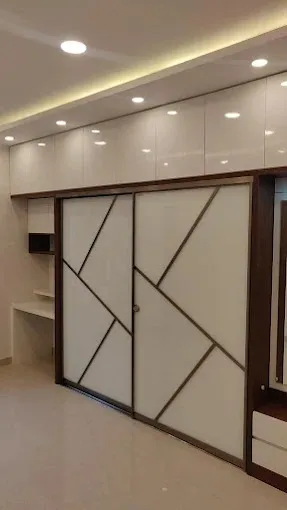 Contemporary Living Room with Coffered Ceiling & Staircase View Modern Living Room Designs Desk and Decor 