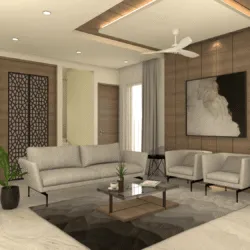 Resort Living Lounge with Wooden Jaali Partition Waiting Lounge Design Desk and Decor 