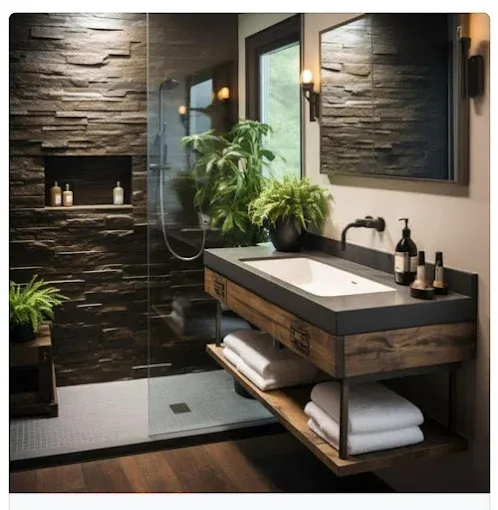 Modern Wall-Mounted Bathroom Vanity with Wash Basin Modern Bathroom Designs Desk and Decor 