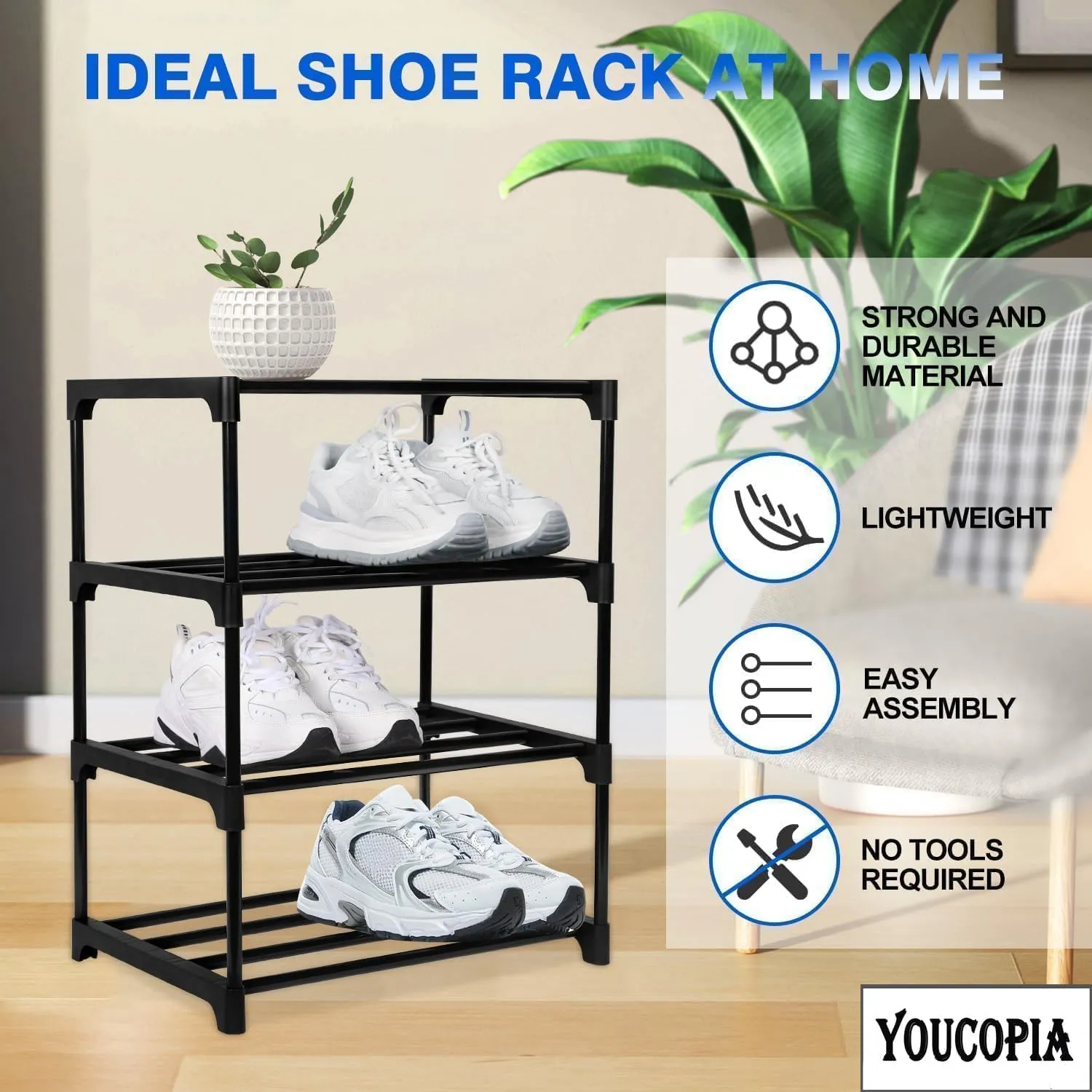 Premium Modular Plastic Shoe Rack for Home with Door Shoe Racks Desk and Decor 