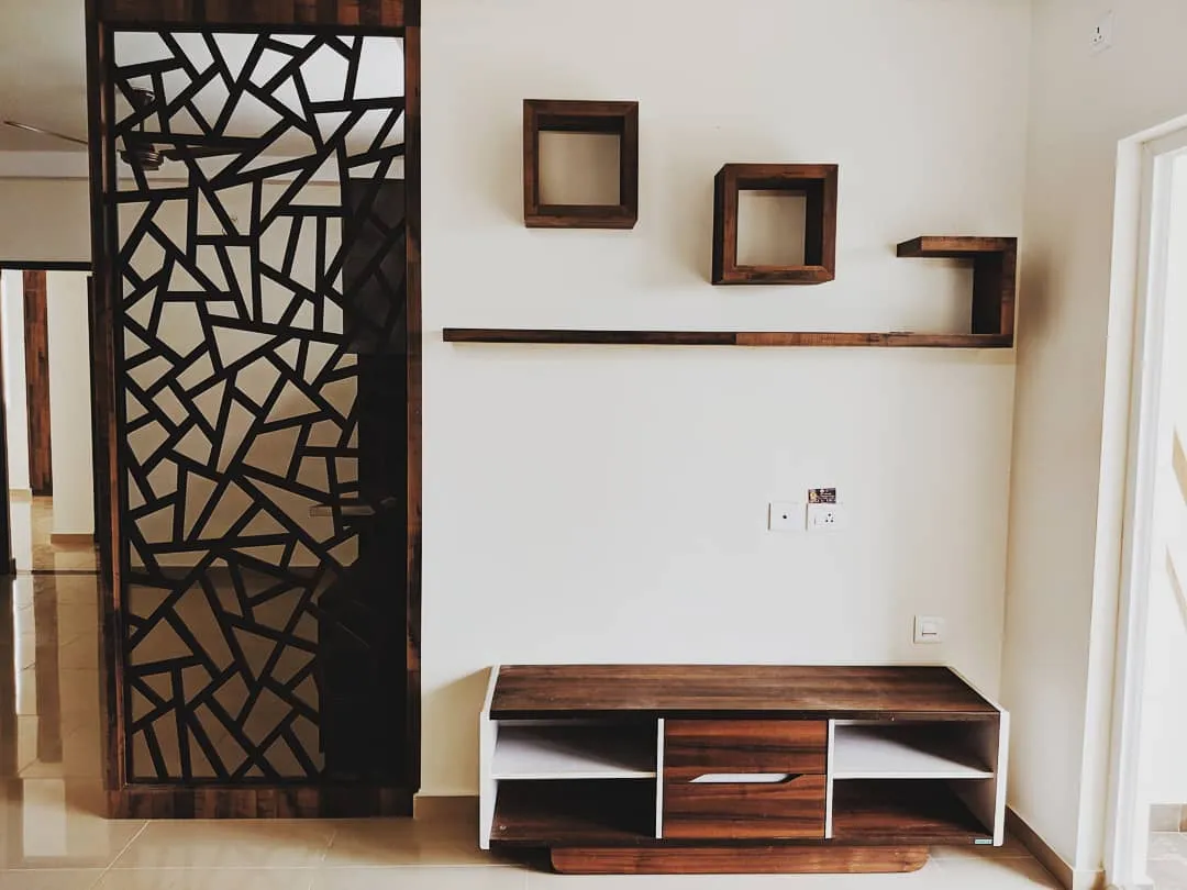 Living room  with  TV Unit Wall Mounted TV Units Desk and Decor 
