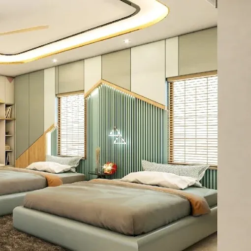 Luxury Master Bedroom with Mirror Feature Wall Modern Bedroom Desk and Decor 
