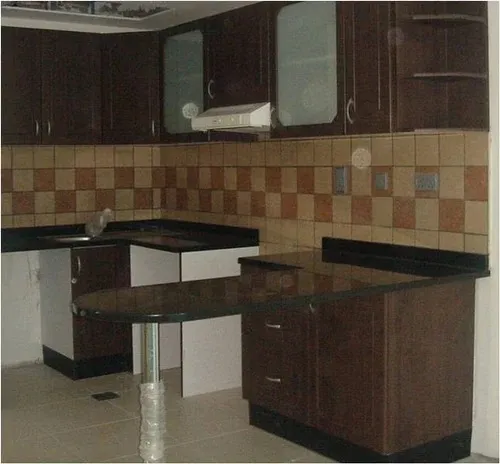 Modular L-Shaped Kitchen with Breakfast Counter Modular Kitchen Desk and Decor 