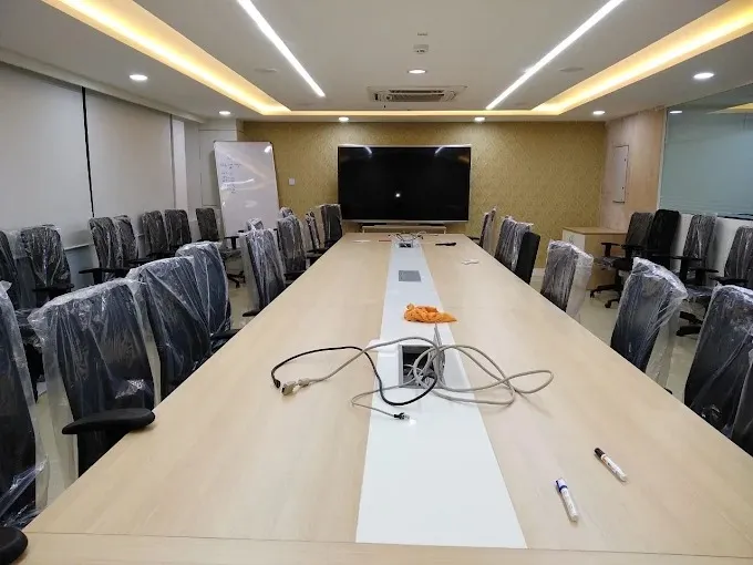 Office Storage Room with Wood-Finish Filing Cabinets & Reception Counter Modern Office Designs Desk and Decor 