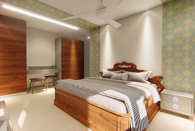 Bedroom with Study/Work Nook (Concept Render) Modern Bedroom Desk and Decor 