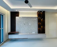 Modern Living Room Set with Tan Leather Sofa & Wooden Wall Storage Unit Modern Living Room Designs Desk and Decor 