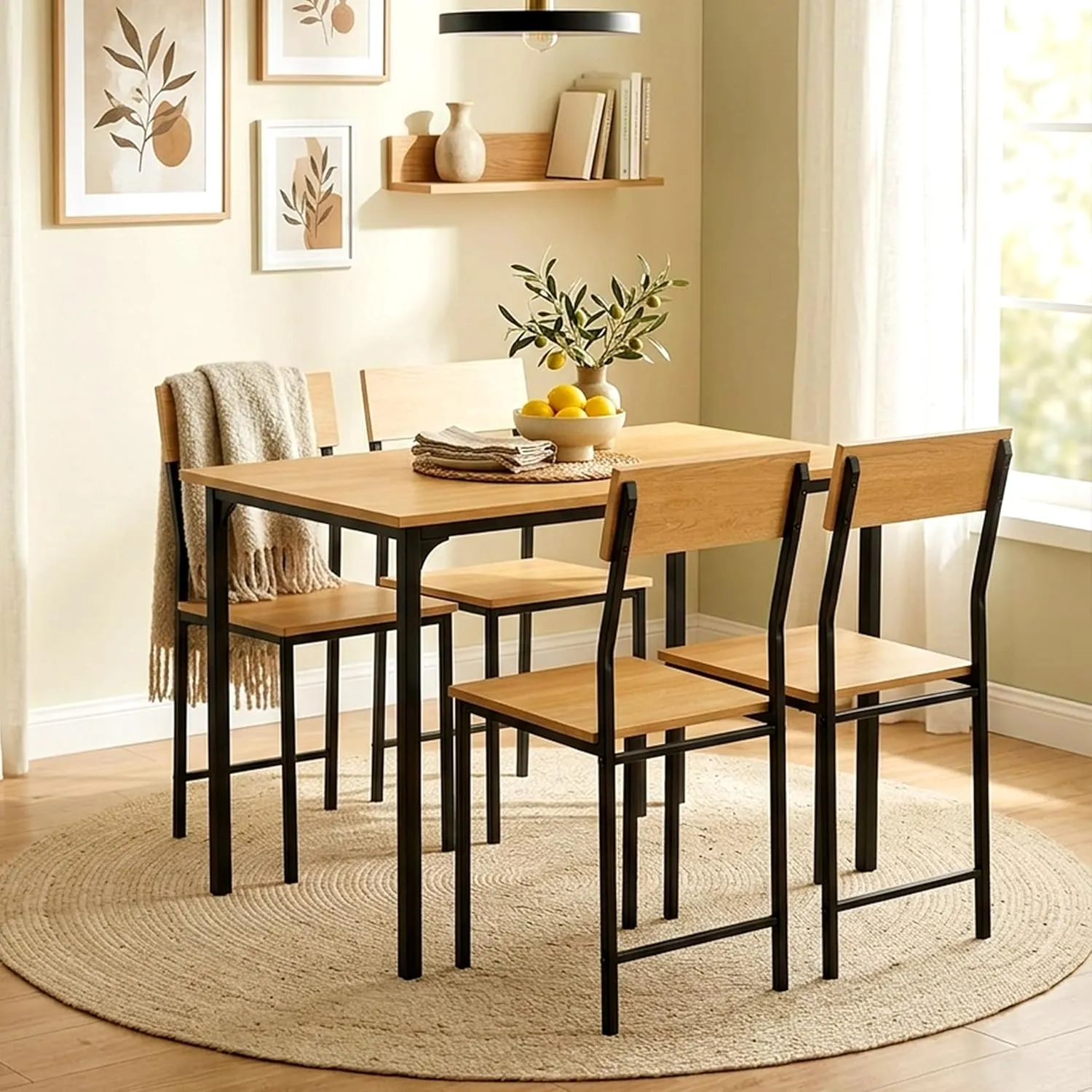 Dining Table Set of 4, 4 Seater Dining Table with Chairs 4 Seater Dining Tables Desk and Decor 