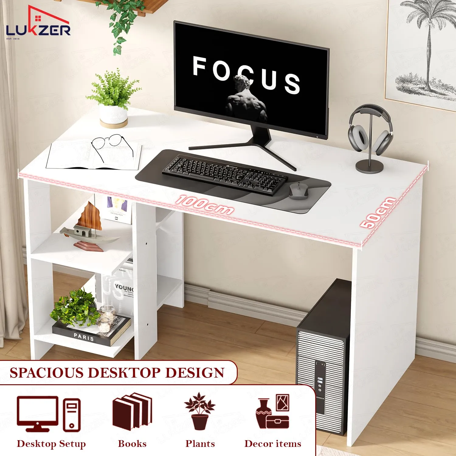 Lukzer Engineered Wood Computer Desk Study Tables Desk and Decor 