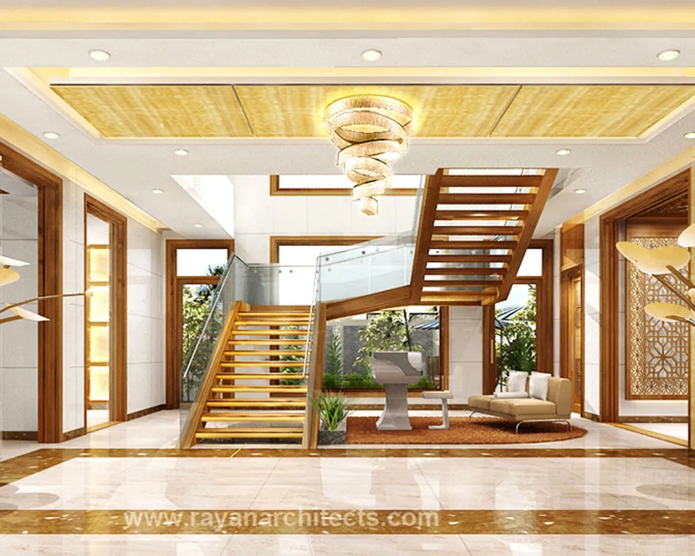 Living Room with Textured Feature Wall & Beaded Curtain Divider Modern Living Room Designs Desk and Decor 