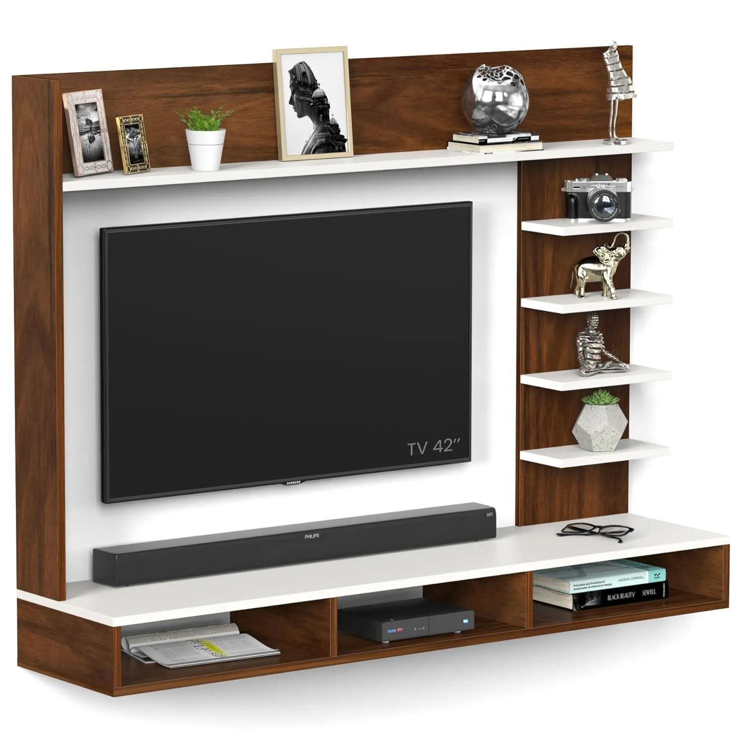 Primax Grande Standard Engineering Wood Wall Mount TV Wall Mounted TV Units Desk and Decor 