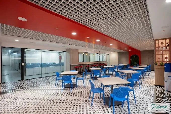 Corporate Reception Lobby — "DATAMARK" Office Corporate Office Layouts Desk and Decor 