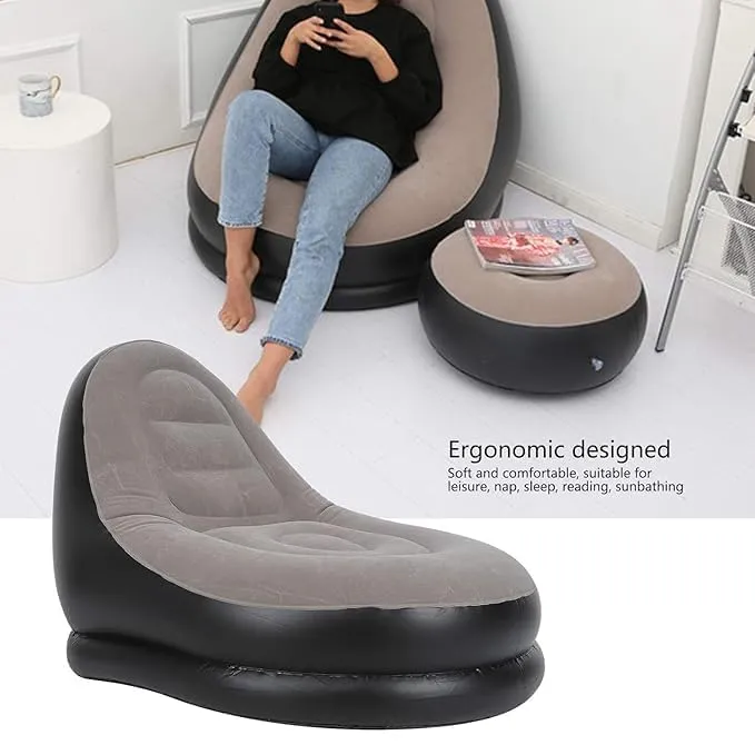 Inflatable Lounge Chair for Adults with Ottoman Lounge Chairs Desk and Decor 