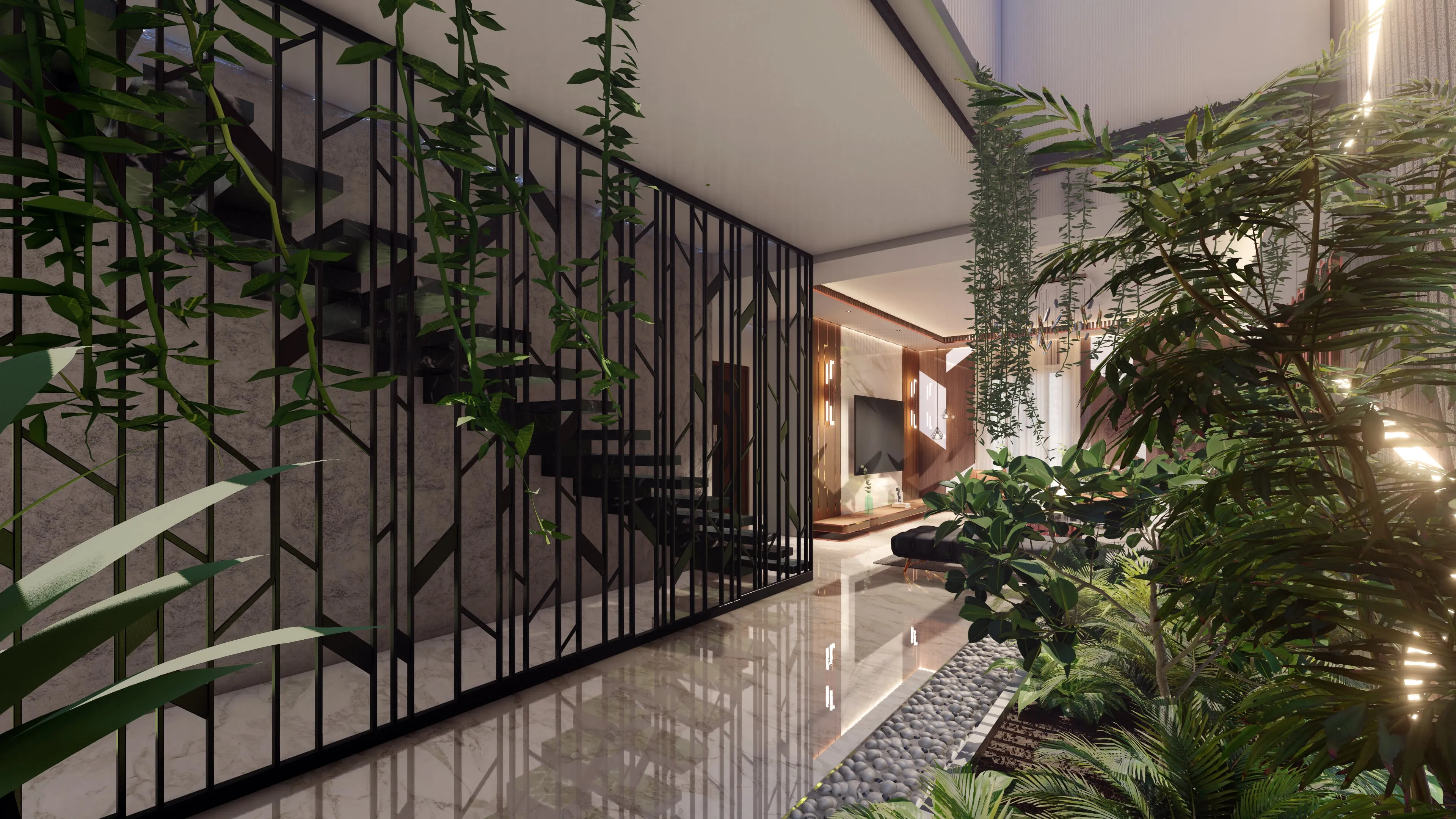 Luxury Living Room — Villa/Bungalow Lounge Modern Living Room Designs Desk and Decor 