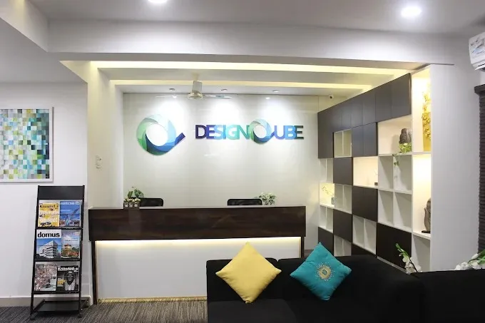 Multi-Zone Office Interior with Reception, Cabin & Workstation Area (360° View) Modern Office Designs Desk and Decor 