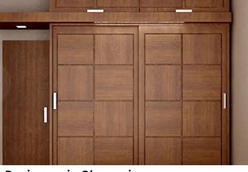 Wood Paneled Wardrobe with Grid-Style Sliding Doors Sliding Wardrobe Designs Desk and Decor 