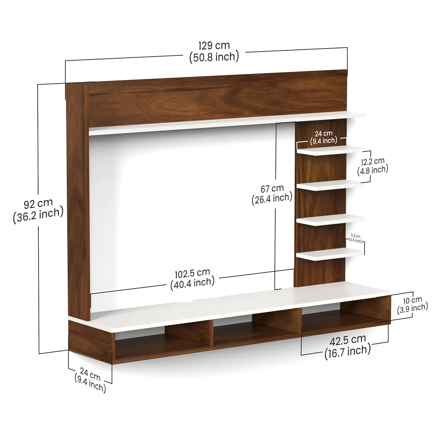 Primax Grande Standard Engineering Wood Wall Mount TV Wall Mounted TV Units Desk and Decor 