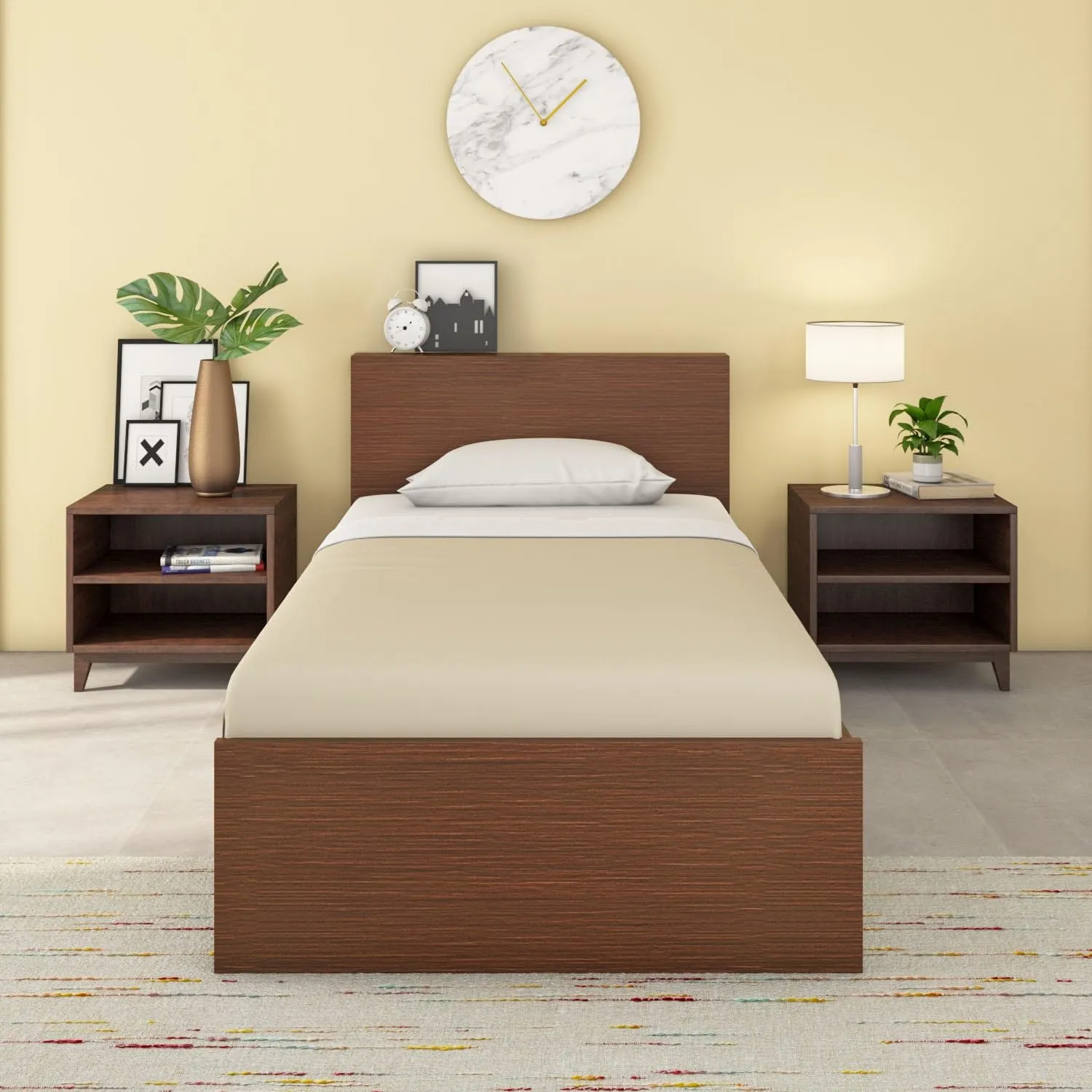 Wooden Single Bed Without Storage Single Beds Desk and Decor 