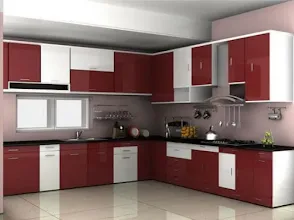 Cream & Wood Modular Kitchen Modular Kitchen Desk and Decor 