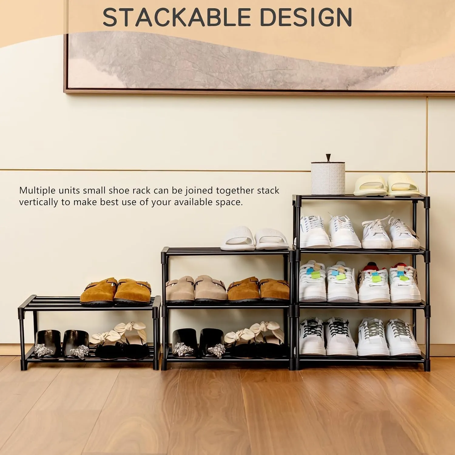 Premium Modular Plastic Shoe Rack for Home with Door Shoe Racks Desk and Decor 
