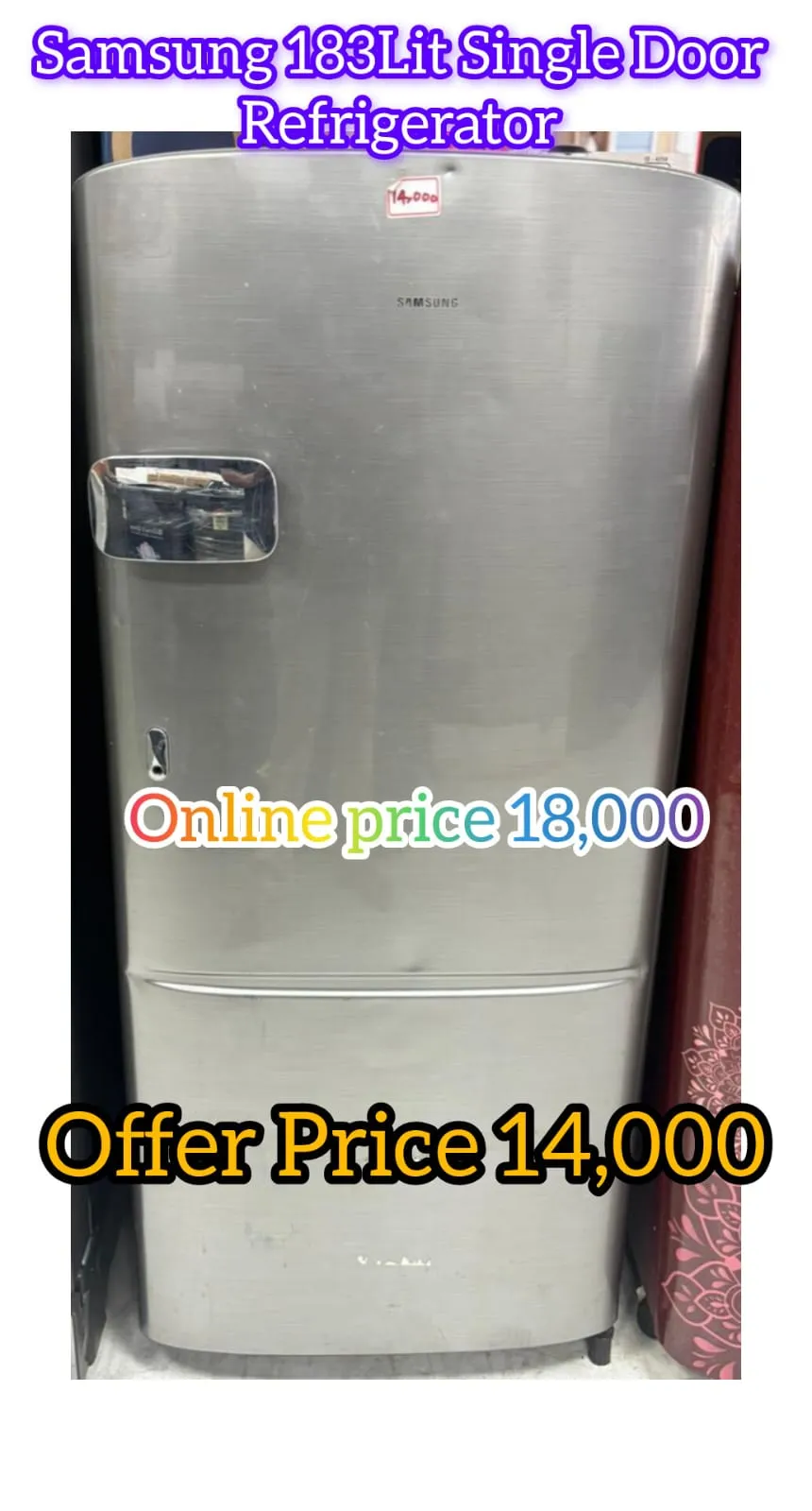 183 Lit Single Door Refrigerators Desk and Decor 