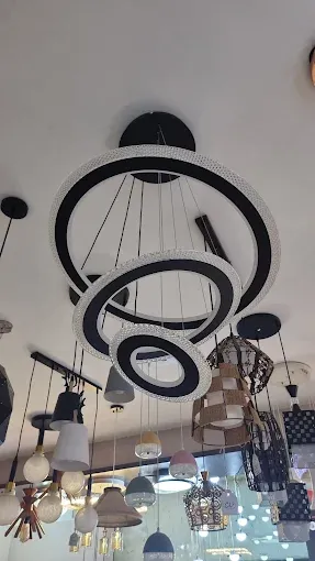 Modern Black & Gold Crystal Ring Chandelier Chandeliers Desk and Decor 