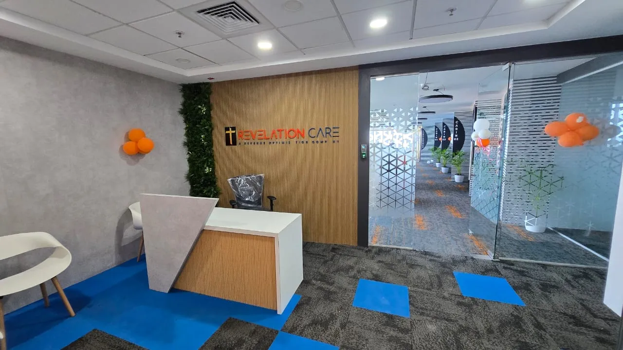 Modern Geometric Reception Desk with Fluted Timber Feature Wall and Contemporary Branding Reception Desks Desk and Decor 