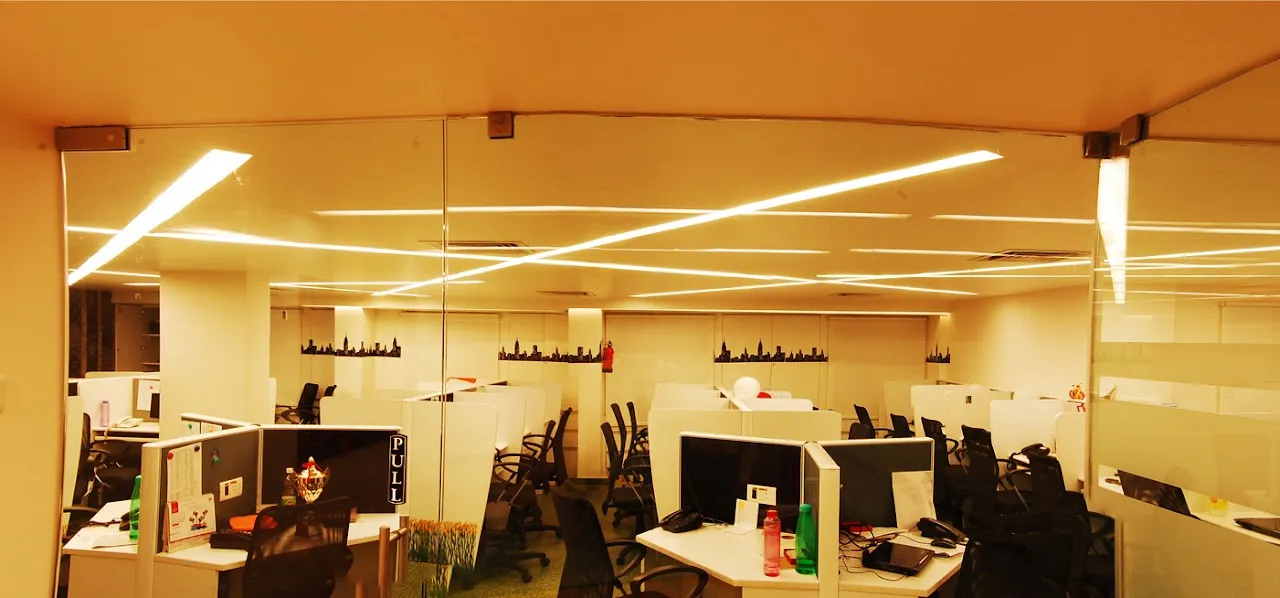 Corporate Office Reception with Curved Cove Ceiling Modern Office Designs Desk and Decor 