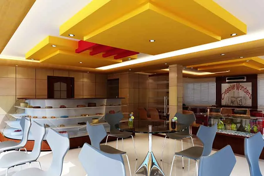 Commercial Bakery Café / Coffee Shop Interior Small Café Layout Desk and Decor 