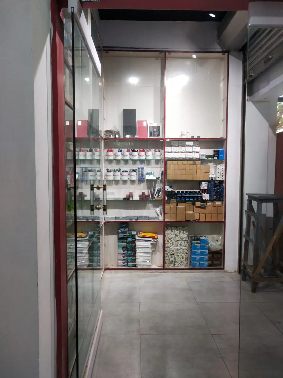 Retail Stationery Store with Aisle Display Racks Supermarket Design Desk and Decor 