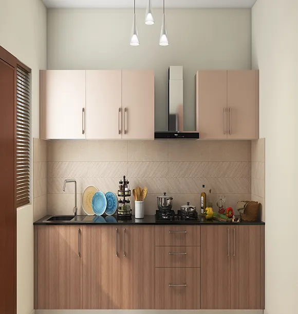 White Shaker-Style Single-Wall Modular Kitchen Modular Kitchen Desk and Decor 