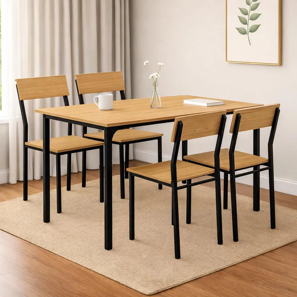 Dining Table Set of 4, 4 Seater Dining Table with Chairs with 4 Seater Dining Tables at Desk and Decor