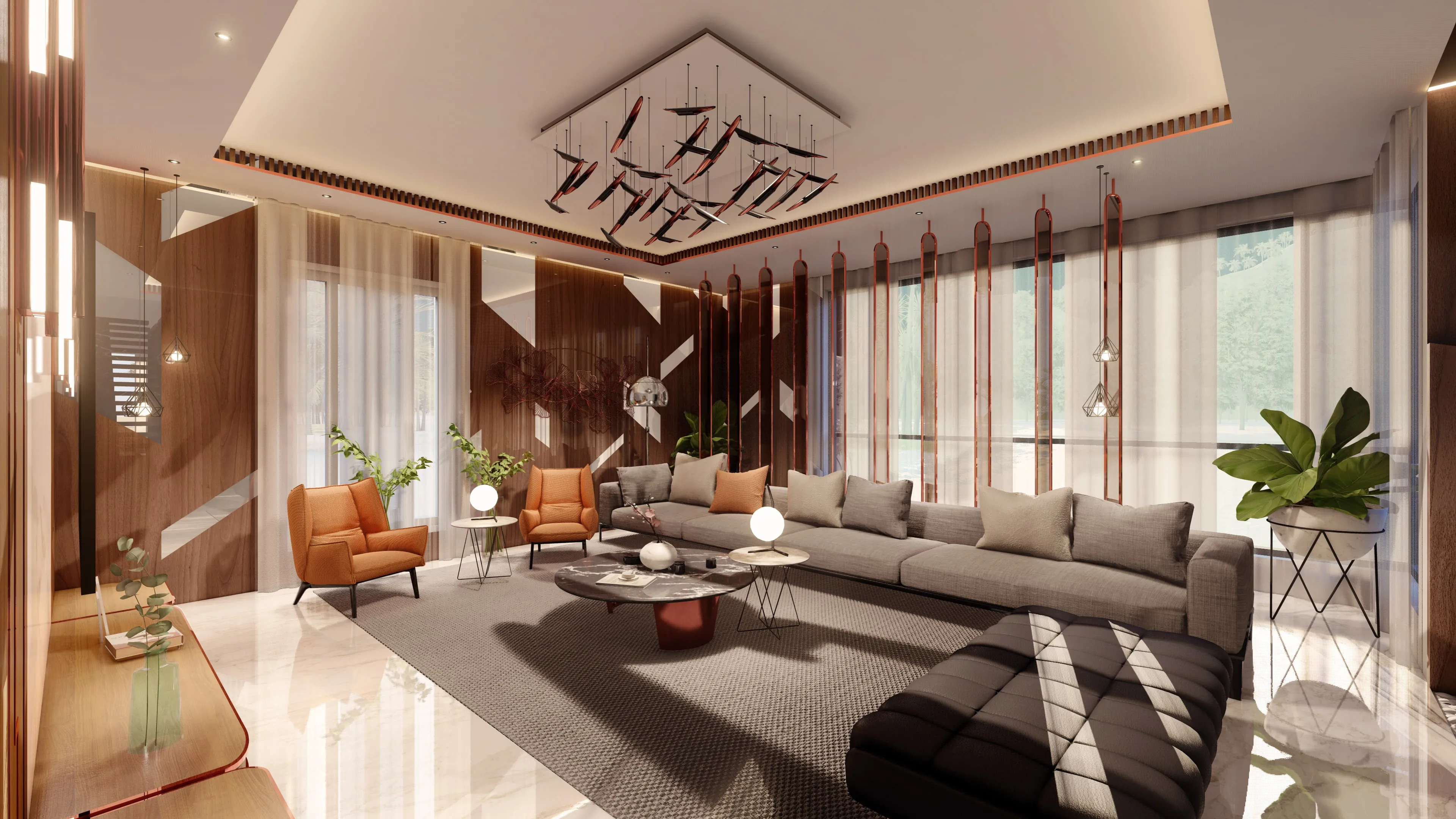 Luxury Living Room — Villa/Bungalow Lounge with Modern Living Room Designs at Deskanddecor